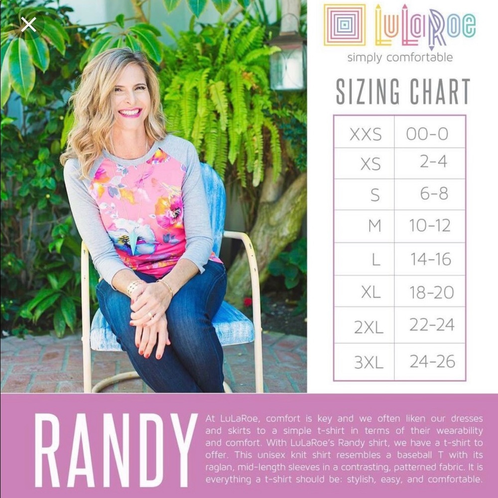 LulaRoe Randy baseball tee - Picture 2 of 2